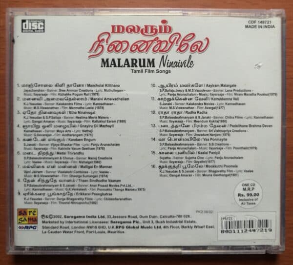 MALARUM NINAIVILE-Tamil Film Songs - Image 2