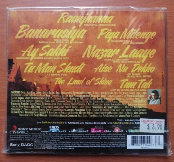 RAANJHANAA - A.R. Rahman Hindi Audio CD - Image 2