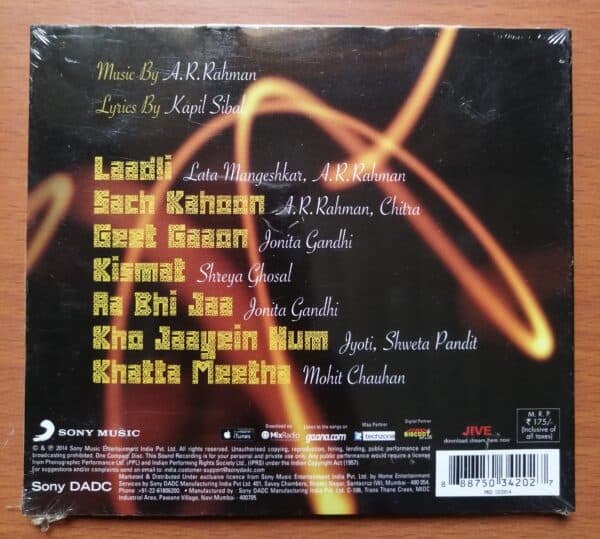 RAUNAQ - A.R. Rahman Hindi Audio CD - Image 2
