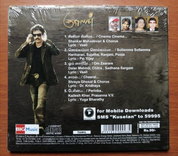 KUSELAN - G.V.Prakash Kumar Tamil Audio Cd - Image 2