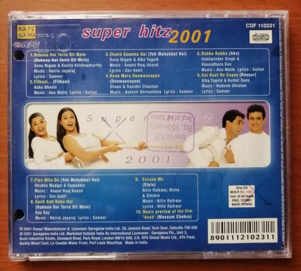 SUPER HITZ 2001 - Hindi Audio Cd - Image 2