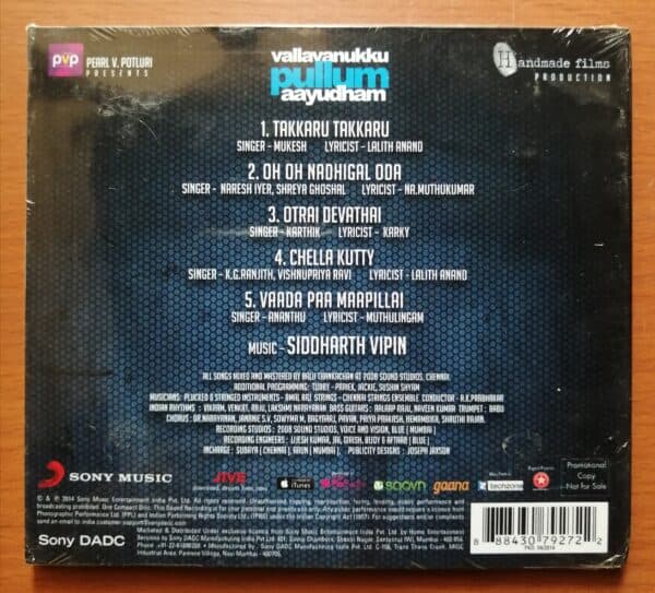 VALLAVANUKKU PULLUM AAYUDHAM - Siddharath Vibin Tamil Audio Cd - Image 2