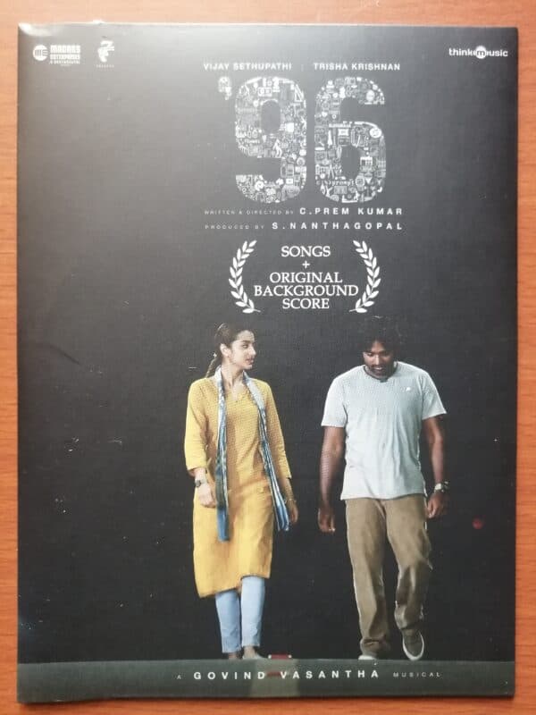 96 S0NGS & ORIGINAL BACKGROUND SCORE - Govind Vasantha Tamil Audio Cd