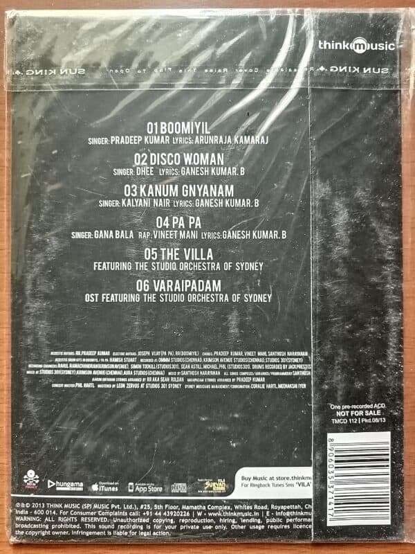 PIZZA-2 VILLA - Santhosh Narayanan Tamil Audio Cd - Image 2
