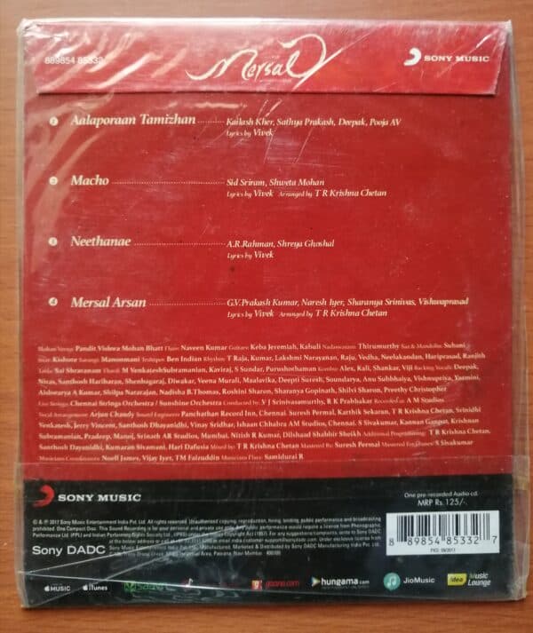 MERSAL - A.R.Rahman Tamil Audio Cd - Image 2