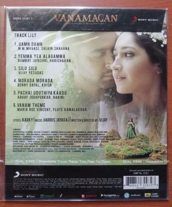 VANAMAGAN - Harris Jayaraj Sony Music Tamil Audio Cd - Image 2