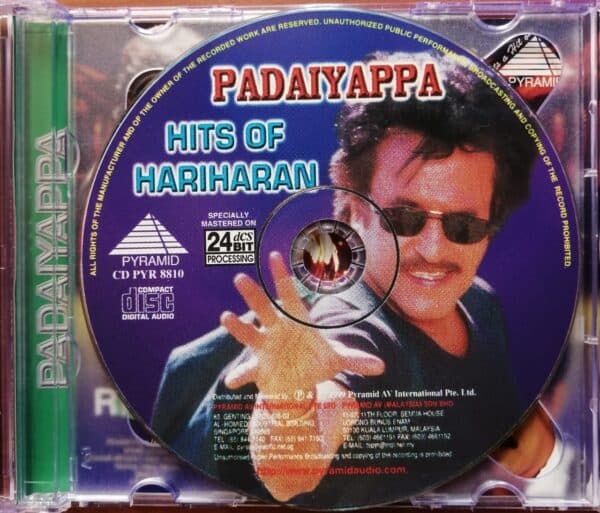 PADAIYAPPA / HITS OF HARIHARAN - A.R.Rahman Pyramid Audio Cd 2Cd Pack - Image 2