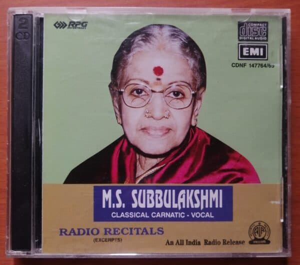 M.S.SUBBULAKSHMI CLASSICAL CARNATIC -VOCAL RADIO  RECITALS - Classical Vocal Audio Cd 2Cd Pack