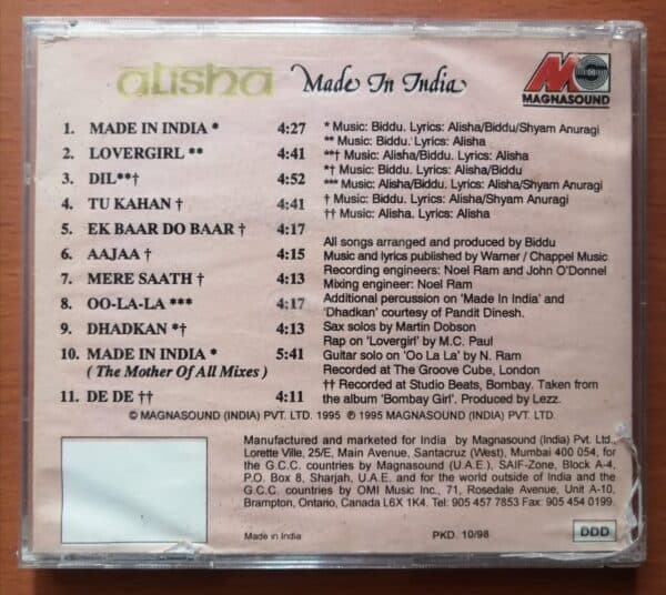 ALISA MADE IN INDIA - Hindi Private Album Audio Cd - Image 3