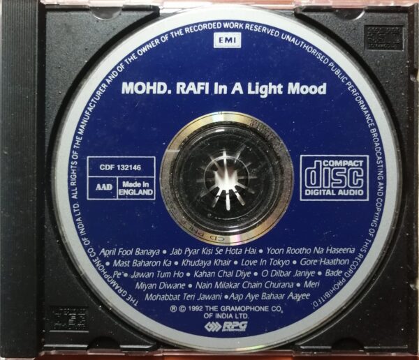 MOHD. RAFI IN A LIGHT MOOD - Hindi Imported Audio Cd - Image 2