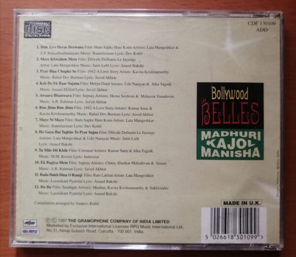 BOLLYWOOD BELLES MADHURI KAJOL MANISHA - Hindi Imported Audio Cd - Image 3
