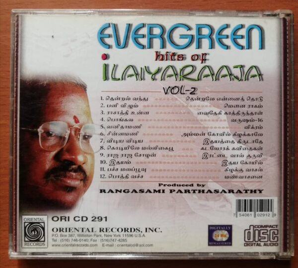EVERGREEN HITS OF ILAIYARAAJA VOL-2 - Ilaiyaraaja Oriental Audio Cd - Image 3