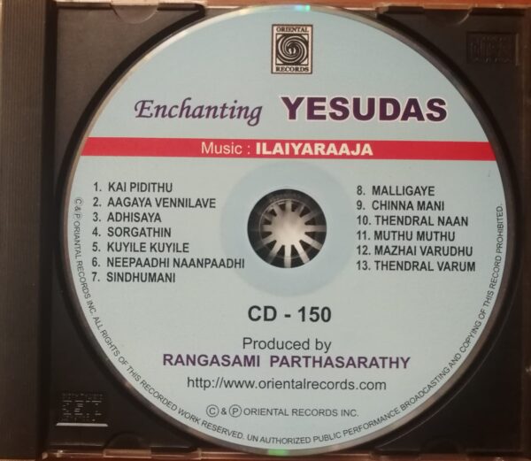 ENCHANTING YESUDAS - Ilaiyaraaja Oriental Audio Cd - Image 2