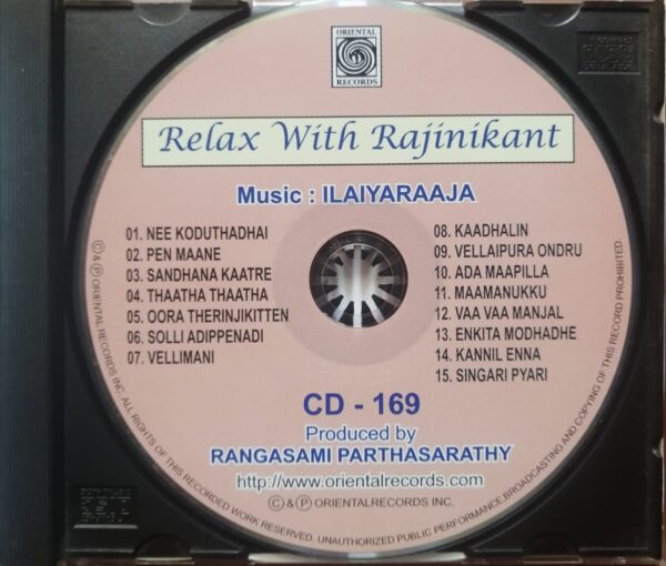 RELAX WITH RAJINIKANT - Ilaiyaraaja Oriental Audio Cd - Image 2