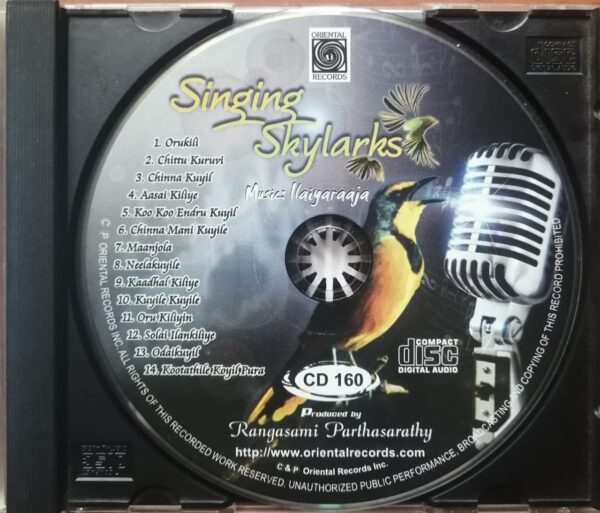 SINGING SKYLARKS - Ilaiyaraaja Oriental Audio Cd - Image 2