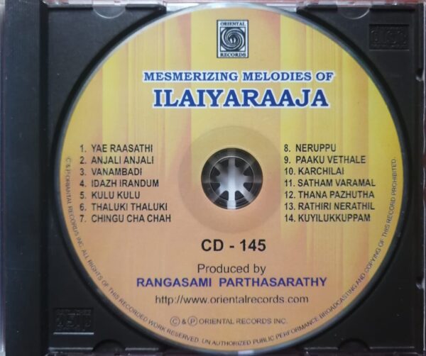 MESMERIZING MELODIES OF ILAIYARAAJA - Oriental Tamil Audio Cd - Image 2