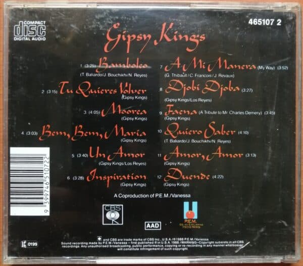 GIPSY KINGS - English Imported Private Album Audio Cd - Image 2