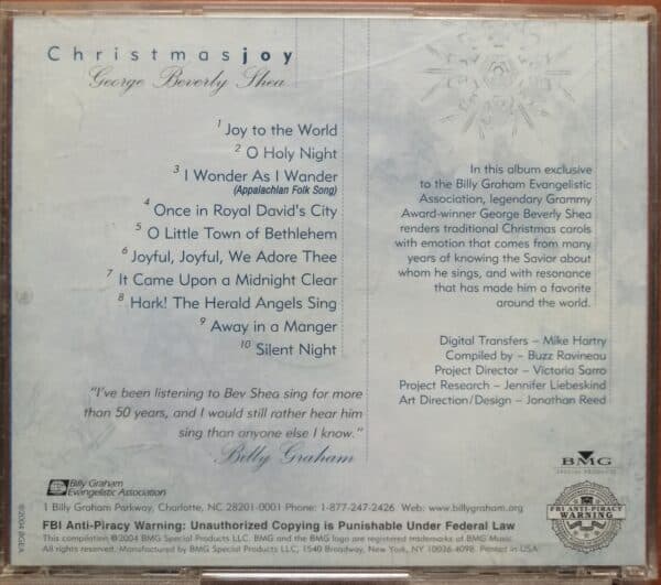 CHRISTMAS JOY - GEORGE BEVERLY SHEO -English Imported Album Audio Cd - Image 2
