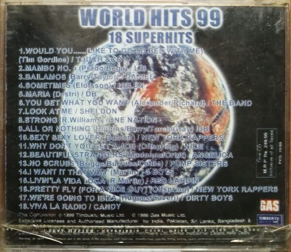 WORLD HITS 99 18 SUPERHITS - English Album Audio Cd - Image 2