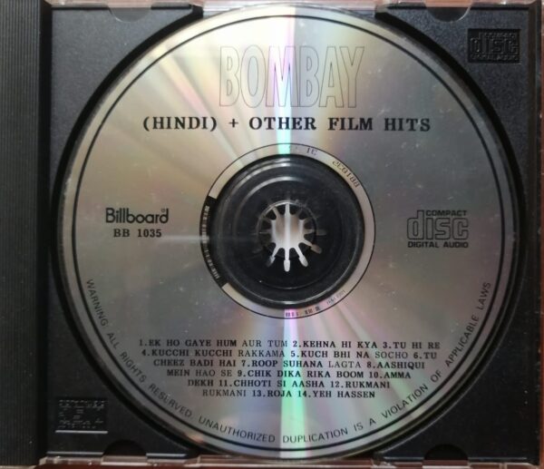 BOMBAY / OTHER FILM HITS - A.R. Rahman Hindi Imported Audio Cd - Image 2