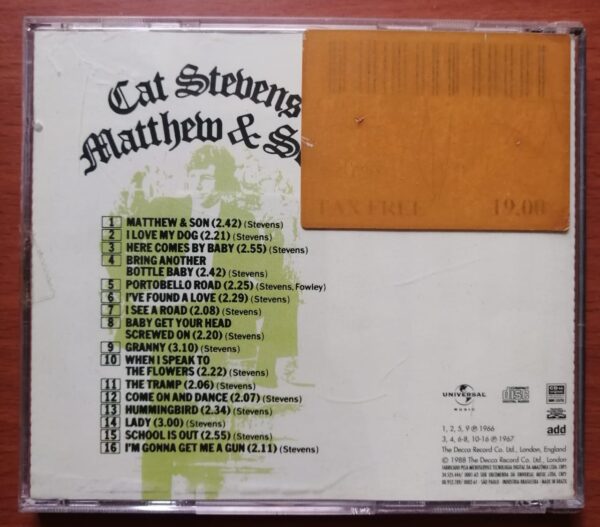 CAT STEVENS . MATTHEW & SON - Imported English Album Audio Cd - Image 2
