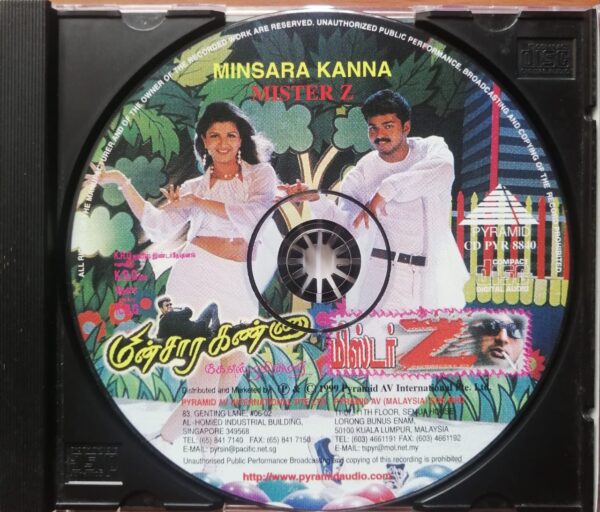 MINSARA KANNA / MISTER Z - Deva Pyramid Tamil Audio Cd - Image 2
