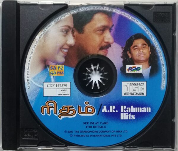 RHYTHM / A.R.RAHMAN HITS - A.R.Rahman Imported Tamil Audio Cd (SINGAPORE EDITION) - Image 2