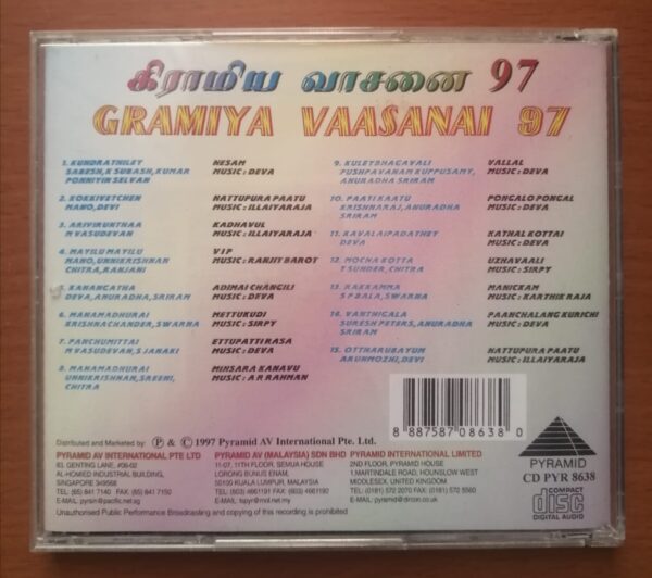 GRAMIYA VAASANAI 97 - Pyramid Compilation Imported Tamil Film Audio Cd - Image 3