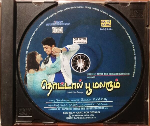THOTTAL POO MALARUM - Yuvan Shankar Raja Tamil Film Audio Cd - Image 2