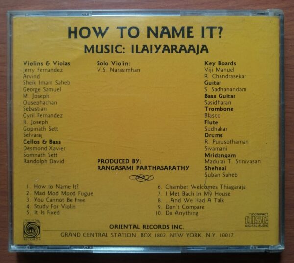 HOW TO NAME IT? - Ilaiyaraaja Oriental Imported Audio Cd - Image 3