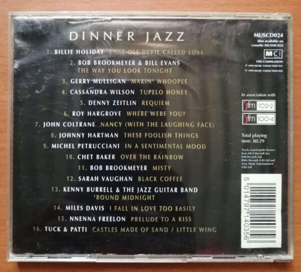DINNER JAZZ 16 MELLOW JAZZ MASTERPIECES - English Album Audio Cd - Image 2
