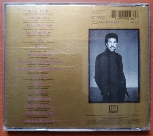 LIONEL RICHIE BACK TO FRONT - English Imported Album Audio Cd - Image 2
