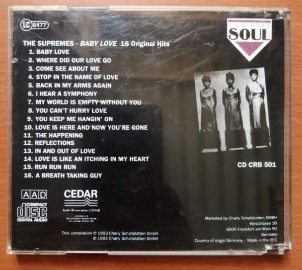THE SUPREMES BABY LOVE - 16 Original Hits Imported Album Audio Cd - Image 2