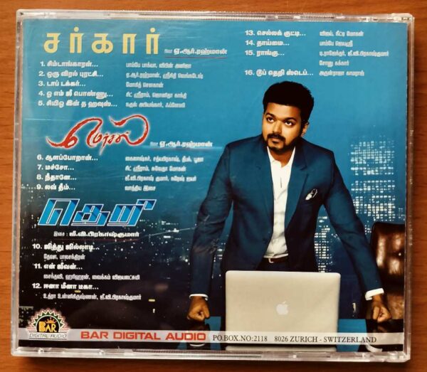SARKAR / MERSAL / THERI - A.R. Rahman & G.V. Prakash Kumar Tamil Audio Cd - Image 3
