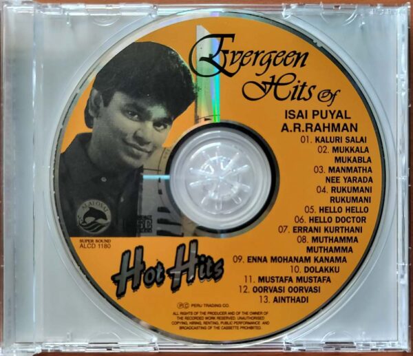 EVERGREEN HITS OF ISAI PUYAL A.R. RAHMAN HOT HITS - Imported Compilation Tamil Audio Cd - Image 2