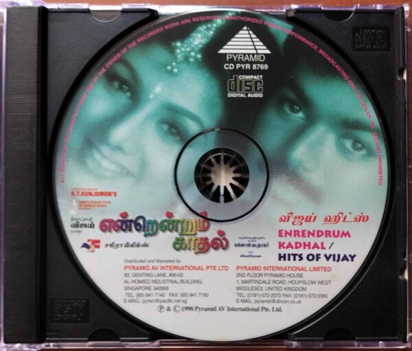 ENRENDRUM KADHAL / HITS OF VIJAY - Manoj Tamil Audio Cd - Image 2