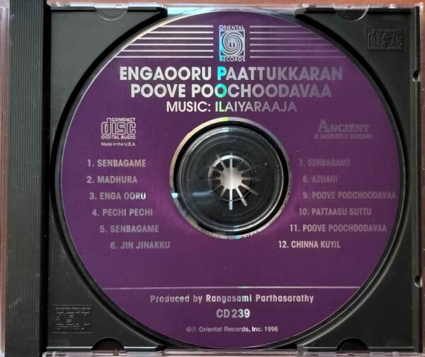 ENGAVOOR PAATTUKKARAN / POOVE POOCHOODAVA - Ilayaraja Imported Audio Cd (USA EDITION) - Image 2