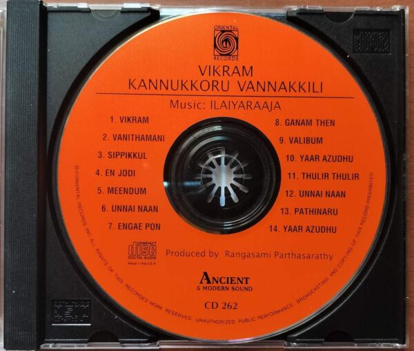 VIKRAM / KANNUKKORU VANNAKILI - Ilayaraja Imported Audio Cd (USA EDITION) - Image 2