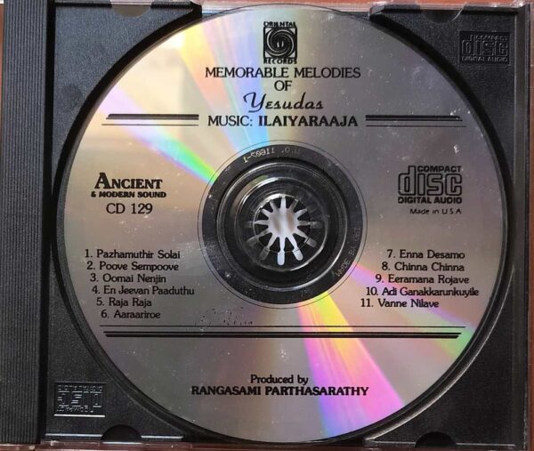 MEMORABLE MELODIES OF YESUDAS - Ilayaraja Imported Audio Cd (USA EDITION) - Image 2