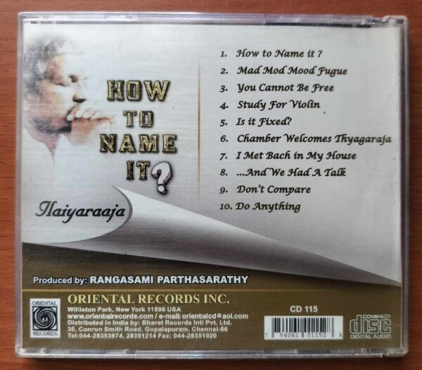 HOW TO NAME IT ? - Ilayaraja Oriental Audio Cd - Image 3