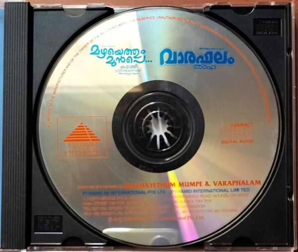 MAZHAYETHUM MUMPE / VARAPHALAM - Raveendran & Mohan Sithara Imported Malayalam Audio Cd - Image 2