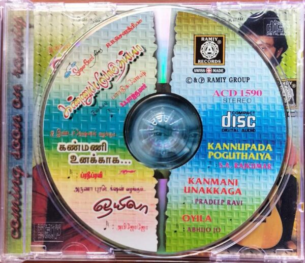 KANNUPADA POGUTHAIYA / KANMANI UNAKKAGA / OYILA - S.A. Rajkumar & Pradeep Ravi Audio Cd - Image 2