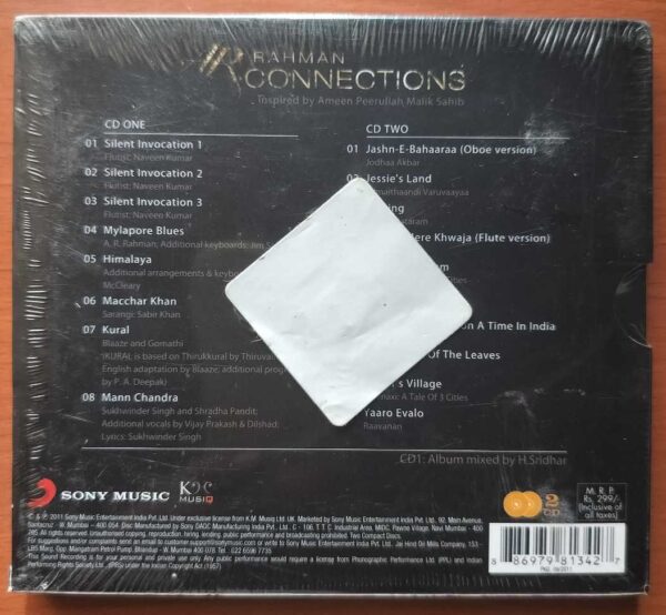 AR RAHMAN CONNECTIONS - A.R. Rahman 2Cd Pack Album Audio Cd (FACTORY SEALED PACK) - Image 2