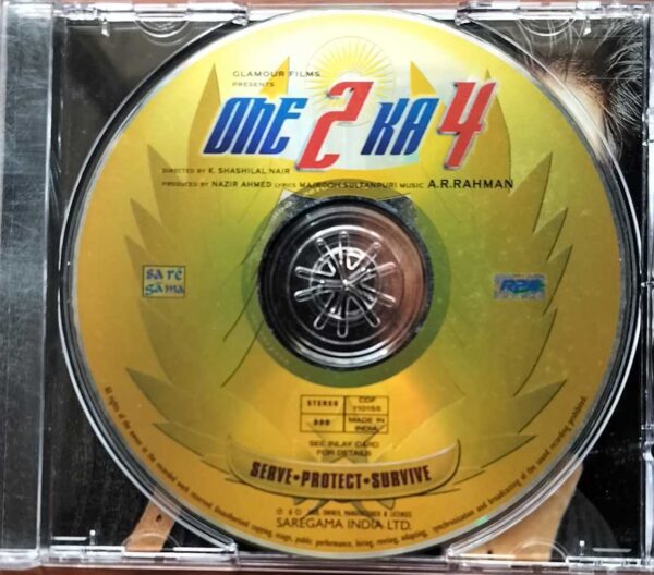 ONE 2 KA 4 - A.R. Rahman Hindi Audio Cd - Image 2