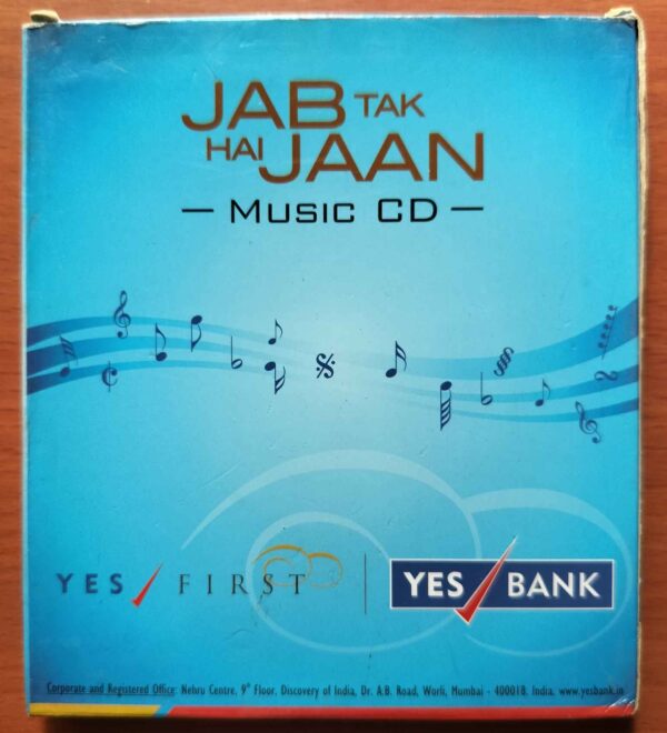JAB TAK HAI JAAN - A.R. Rahman Hindi Audio Cd (COMPLIMENTARY COPY)