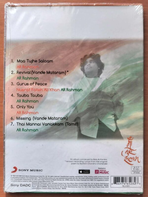 VANDE MATARAM - PREMIUM COLLECTOR'S EDITION - A.R. Rahman Audio Cd (FACTORY SEALED PACK) - Image 2