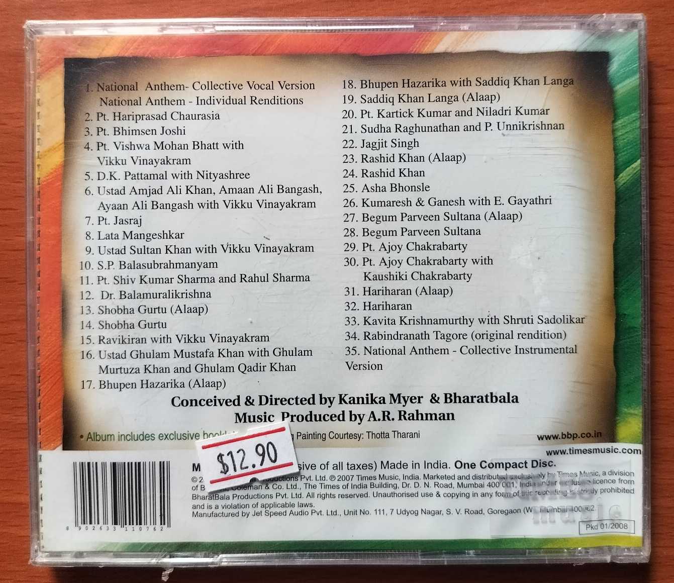 JANA GANA MANA - A.R. Rahman 2CD (AUDIO CD+DVD) Pack Audio Cd (FACTORY SEALED PACK) - Image 2