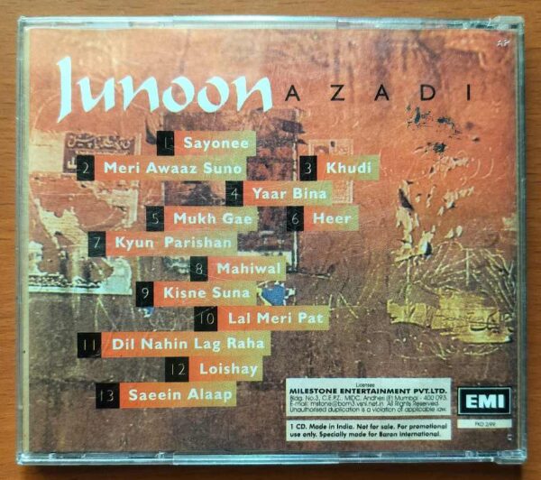 JUNOON AZADI - Hindi Album Audio Cd - Image 3