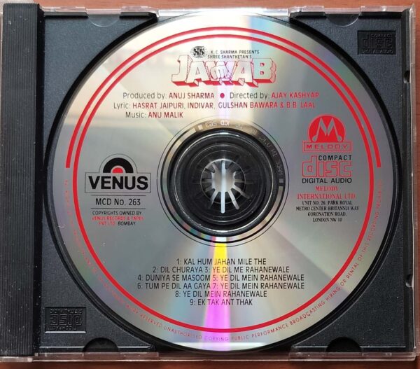 JAWAB - Anu Malik Imported Venus Melody Audio Cd - Image 2