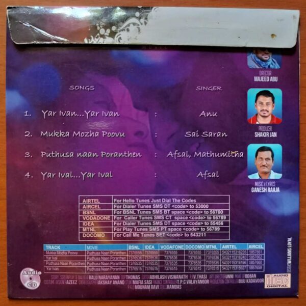 PUDHUSA NAAN PORANTHEN - Ganesh Raaja Audio Cd - Image 2